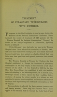 view Treatment of pulmonary tuberculosis with ichthyol / by William Odell.