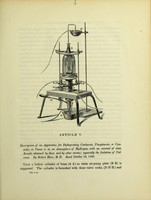 view Description of an apparatus for deflagrating cabinets, phosphurets, or cyanides, in vacuo or in an atmosphere of hydrogen : with an account of some results obtained by these and by other means, especially the isolation of calcium / by Robert Hare.