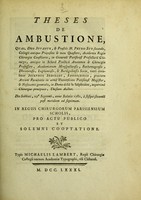 view Theses de ambustione : quas, Deo juvante, & praeside M. Petro Sue secundo ... / tueri conabitur Josephus Sedillot, theseon auctor.