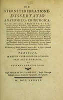 view De sterni terebratione : dissertatio anatomico-chirurgica, quam, Deo juvante, & praeside M. Petro Sue ... / tueri conabitur Guillelmus Colon de la Motte, theseos auctor.