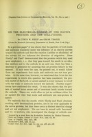 view On the electrical charge of the native proteins and the agglutinins / by Cyrus W. Field and Oscar Teague.