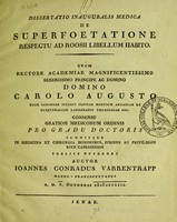 view Dissertatio inauguralis medica de superfoetatione respectu ad Roosii libellum habito ... / publice defendet auctor Ioannes Conradus Varrentrapp.