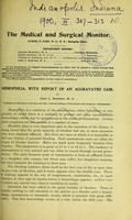 view Hemophilia, with report of an aggravated case / by John L. Masters.