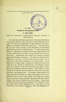 view Wounds of the pregnant uterus ; The effect of light on the staining of cells / by Leo Loeb.