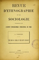 view The names of animals in the Bantu languages / A. Werner.