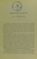 view Heredity, cancer / by E.F. Bashford.