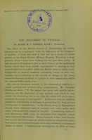 view The treatment of syphilis / by H.C. French.