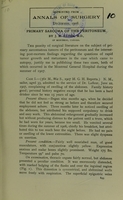 view Primary sarcoma of the peritoneum / by J.M. Elder.