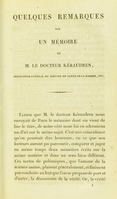 view Quelques remarques sur un mémoire de M. le docteur Kéraudren ... ayant pour titre, De la fièvre jaune observée aux Antilles et sur les bâtimens du Roi, considérée principalement sous le rapport de sa transmission / par Pierre Lefort.