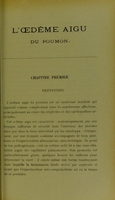 view L'oedème aigu du poumon : thèse présentée et publiquement soutenue devant la Faculté de médecine de Montpellier le 17 juillet 1905 / par Gilbert Charette.