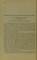 view The prevalence of Trichocephalus dispar / by H.S. French and A.E. Boycott.