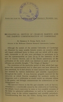 view Biographical sketch of Charles Darwin and the Darwin commemoration at Cambridge / by Frederick B. Power.