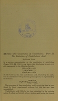 view The constitution of umbellulone. Pt. II / by Frank Tutin.