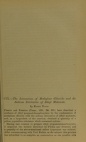 view The interaction of methylene chloride and the sodium derivative of ethyl malonate / by Frank Tutin.