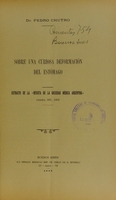 view Sobre una curiosa deformación del estómago / Pedro Chutro.