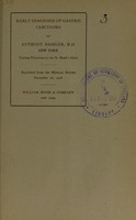 view Early diagnosis of gastric carcinoma / by Anthony Bassler.
