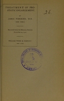 view Treatment of prostatic enlargement / by James Pedersen.