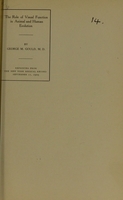 view The role of visual function in animal and human evolution / by George M. Gould.