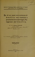 view Su di un caso non comune di emofilia con ripetute e protratte broncorragie : patogenesi dell'emofilia / pel dott. Antonio Lombardi.