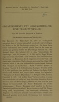 view Organfermente und Organotherapie : eine Prioritätsfrage / von Sir Lauder Brunton.