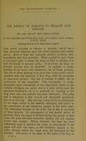 view The effect of tobacco in health and disease, on the heart and circulation / by Sir Lauder Brunton.