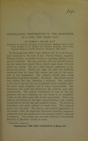 view Unexplained perforation of the esophagus in a girl ten years old / by George I. Miller.