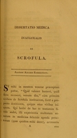 view Dissertatio medica inauguralis de scrofula ... / eruditorum examini subjicit Adam Robertson.