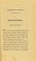 view Dissertatio medica inauguralis, de dysenteria ... / eruditorum examini subjicit Joannes Sproat.
