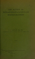 view The action of tetrahydropapaveroline hydrochloride / by P.P. Laidlaw.