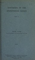 view Syntheses in the epinephrine series. Pt. II. [The formation and properties of some 2:5- and 2:6-substituted pyrazines and their conversion into amino-ketones and imino-diketones] / by Frank Tutin.