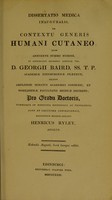 view Dissertatio medica inauguralis, de contextu generis humani cutaneo ... / eruditorum examini subjicit Henricus Ryley.