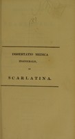 view Dissertatio medica inauguralis de scarlatina ... / eruditorum examini subjicit Joannes Falconer.