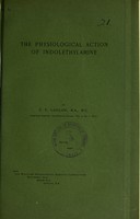 view The physiological action of indolethylamine / by P.P. Laidlaw.