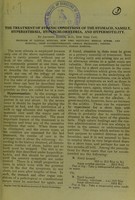 view The treatment of sthenic conditions of the stomach : namely, hyperesthesia, hyperchlorhydria, and hypermotility / by Anthony Bassler.