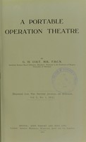 view A portable operation theatre / by G.H. Colt.