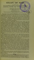 view Study of man : in connection with establishing laboratories to investigate criminal, pauper, and defective classes / by Arthur MacDonald.