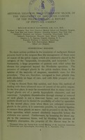 view Arterial ligation, with lymphatic block, in the treatment of advanced cancer of the pelvic organs : with a report of fifty-six cases / by William Seaman Bainbridge.