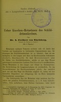 view Ueber Knochen-Metastasen des Schilddrüsenkrebses / von A. Freiherr von Eiselsberg.