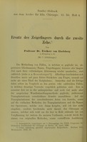 view Ersatz des Zeigefingers durch die zweite Zehe / von Professor Dr. Freiherr von Eiselsberg.