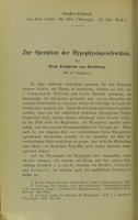 view Zur Operation der Hypophysisgeschwülste / von Prof. Freiherrn von Eiselsberg.