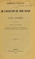 view Considérations et observations sur l'époque de l'occlusion du trou ovale et du canal artériel / par Pedro Francisco da Costa Alvarenga.