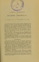 view Chemical examination of Dicoma anomala / by Frank Tutin and William J.S. Naunton.