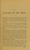 view The duality of the mind : read at the meeting of the Psychological Society of Great Britain, May 12, 1875 / by Mr. Serjeant Cox.