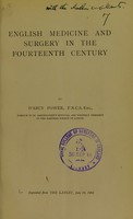 view English medicine and surgery in the fourteenth century / by D'Arcy Power.