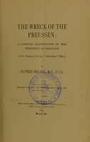 view The wreck of the Preussen : a critical examination of the statistics of smallpox on the voyage of the S.S. Preussen, 1886-7 / by Alfred Milnes.