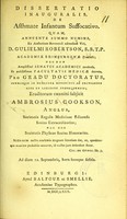 view Dissertatio inauguralis, de asthmate infantum suffocativo ... / eruditorum examini subjicit Ambrosius Cookson.