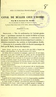 view Sur l'utricule prostatique et le canal de Müller chez l'homme / par Ch. Remy ; à propos d'une observation de M. Barth.