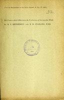 view The factors which determine the production of intraocular fluid / by E.E. Henderson and E.H. Starling.