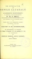 view De operatie der senile cataract : academisch proefschrift ... / te verdedigen door Christian Hermann August Westhoff.