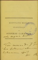 view Disputatio medica inauguralis de suspirio cardiaco ... / eruditorum examini subjicit Jacobus Stephen.